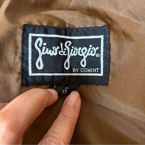 Vintage Gino di Giorgio Brown 1980s Bomber Brown Leather Jacket - Medium - Picture 9 of 11